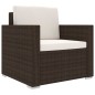 8-tlg. Garten-Lounge-Set mit Auflagen Poly Rattan Braun 8-tlg. Garten-Lounge-Set mit Auflagen Poly Rattan Braun