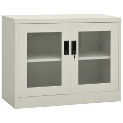 vidaXL Büroschrank Hellgrau 90x40x70 cm Stahl 