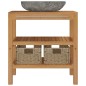 vidaXL Waschtischunterschrank Teak Massiv mit Flussstein Waschbecken vidaXL Waschtischunterschrank Teak Massiv mit Flussstein Waschbecken