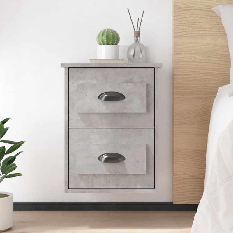 vidaXL Wand-Nachttische 2 Stk. Betongrau 41,5x36x53 cm vidaXL Wand-Nachttische 2 Stk. Betongrau 41,5x36x53 cm
