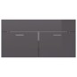 vidaXL Waschbeckenunterschrank Hochglanz-Grau 90x38,5x46cm vidaXL Waschbeckenunterschrank Hochglanz-Grau 90x38,5x46cm