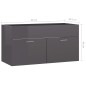 vidaXL Waschbeckenunterschrank Hochglanz-Grau 90x38,5x46cm vidaXL Waschbeckenunterschrank Hochglanz-Grau 90x38,5x46cm