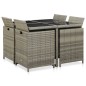 9-tlg. Garten-Essgruppe mit Auflagen Poly Rattan Grau 9-tlg. Garten-Essgruppe mit Auflagen Poly Rattan Grau