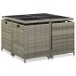 9-tlg. Garten-Essgruppe mit Auflagen Poly Rattan Grau 9-tlg. Garten-Essgruppe mit Auflagen Poly Rattan Grau