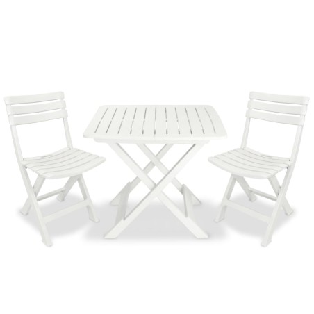 vidaXL 3-tlg. Bistro-Set Klappbar Kunststoff Weiß