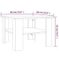 vidaXL Couchtisch Räuchereiche 60x60x42 cm Holzwerkstoff vidaXL Couchtisch Räuchereiche 60x60x42 cm Holzwerkstoff