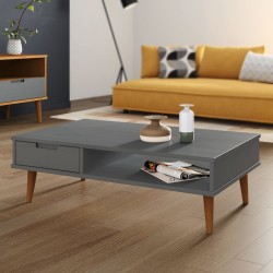 vidaXL Couchtisch MOLDE Grau 100x55x31 cm Massivholz Kiefer