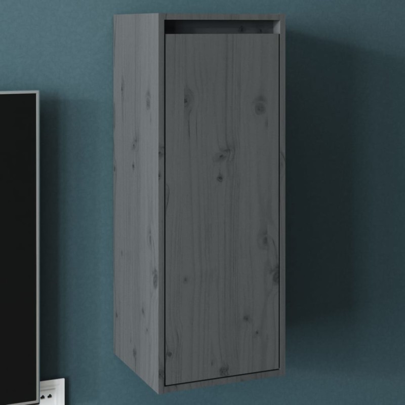 vidaXL Wandschrank Grau 30x30x80 cm Massivholz Kiefer vidaXL Wandschrank Grau 30x30x80 cm Massivholz Kiefer