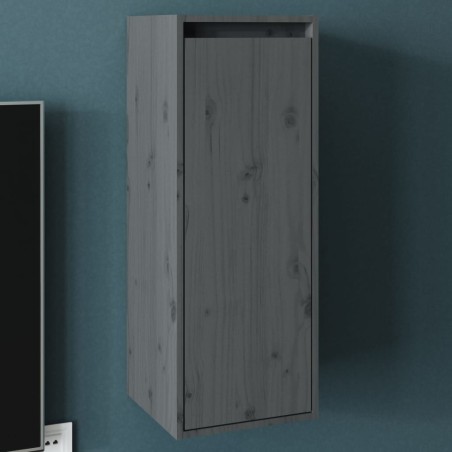 vidaXL Wandschrank Grau 30x30x80 cm Massivholz Kiefer
