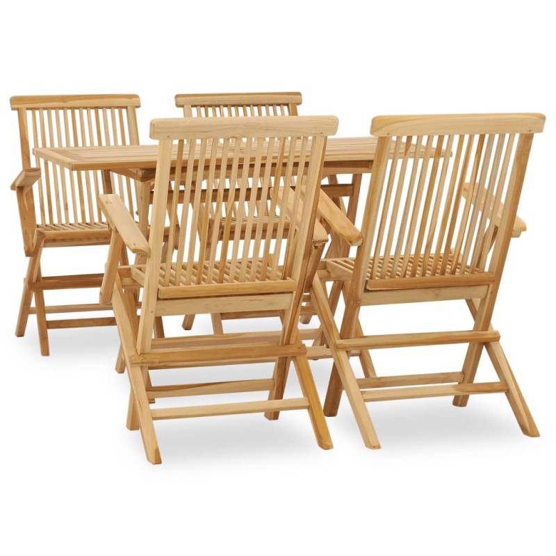vidaXL 5-tlg. Garten-Essgruppe Teak Massivholz vidaXL 5-tlg. Garten-Essgruppe Teak Massivholz