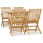 vidaXL 5-tlg. Garten-Essgruppe Teak Massivholz vidaXL 5-tlg. Garten-Essgruppe Teak Massivholz