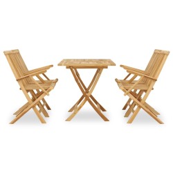 vidaXL 5-tlg. Garten-Essgruppe Teak Massivholz