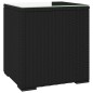 vidaXL Beistelltisch Schwarz 40x37x40,5 cm Polyrattan und Hartglas vidaXL Beistelltisch Schwarz 40x37x40,5 cm Polyrattan und Hartglas
