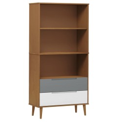 vidaXL Bücherregal MOLDE Braun 85x35x170,5 cm Massivholz Kiefer