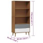 vidaXL Bücherregal MOLDE Braun 85x35x170,5 cm Massivholz Kiefer vidaXL Bücherregal MOLDE Braun 85x35x170,5 cm Massivholz Kiefer
