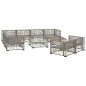 10-tlg. Garten-Lounge-Set mit Auflagen Poly Rattan Grau 10-tlg. Garten-Lounge-Set mit Auflagen Poly Rattan Grau