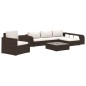 8-tlg. Garten-Lounge-Set mit Auflagen Poly Rattan Braun 8-tlg. Garten-Lounge-Set mit Auflagen Poly Rattan Braun