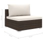 8-tlg. Garten-Lounge-Set mit Auflagen Poly Rattan Braun 8-tlg. Garten-Lounge-Set mit Auflagen Poly Rattan Braun