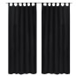 Vorhänge Gardinen aus Satin 2-teilig 140 x 225 cm Schwarz Vorhänge Gardinen aus Satin 2-teilig 140 x 225 cm Schwarz