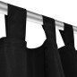 Vorhänge Gardinen aus Satin 2-teilig 140 x 225 cm Schwarz Vorhänge Gardinen aus Satin 2-teilig 140 x 225 cm Schwarz