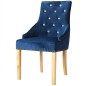 vidaXL Esszimmerstühle 2 Stk. Blau Eiche Massivholz und Samt vidaXL Esszimmerstühle 2 Stk. Blau Eiche Massivholz und Samt
