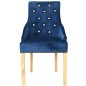 vidaXL Esszimmerstühle 2 Stk. Blau Eiche Massivholz und Samt vidaXL Esszimmerstühle 2 Stk. Blau Eiche Massivholz und Samt