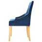 vidaXL Esszimmerstühle 2 Stk. Blau Eiche Massivholz und Samt vidaXL Esszimmerstühle 2 Stk. Blau Eiche Massivholz und Samt