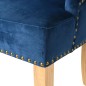 vidaXL Esszimmerstühle 2 Stk. Blau Eiche Massivholz und Samt vidaXL Esszimmerstühle 2 Stk. Blau Eiche Massivholz und Samt
