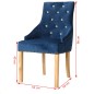 vidaXL Esszimmerstühle 2 Stk. Blau Eiche Massivholz und Samt vidaXL Esszimmerstühle 2 Stk. Blau Eiche Massivholz und Samt