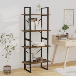 vidaXL Bücherregal 4 Fächer Braun Eichen-Optik 60x30x140 cm