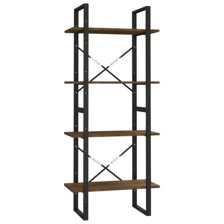 vidaXL Bücherregal 4 Fächer Braun Eichen-Optik 60x30x140 cm