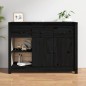 vidaXL Sideboard Schwarz 100x35x74 cm Massivholz Kiefer vidaXL Sideboard Schwarz 100x35x74 cm Massivholz Kiefer