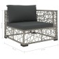 vidaXL 6-tlg. Garten-Lounge-Set mit Auflagen Poly Rattan Grau vidaXL 6-tlg. Garten-Lounge-Set mit Auflagen Poly Rattan Grau