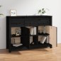 vidaXL Sideboard Schwarz 100x35x74 cm Massivholz Kiefer vidaXL Sideboard Schwarz 100x35x74 cm Massivholz Kiefer