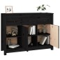 vidaXL Sideboard Schwarz 100x35x74 cm Massivholz Kiefer vidaXL Sideboard Schwarz 100x35x74 cm Massivholz Kiefer
