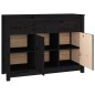 vidaXL Sideboard Schwarz 100x35x74 cm Massivholz Kiefer vidaXL Sideboard Schwarz 100x35x74 cm Massivholz Kiefer