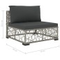 vidaXL 6-tlg. Garten-Lounge-Set mit Auflagen Poly Rattan Grau vidaXL 6-tlg. Garten-Lounge-Set mit Auflagen Poly Rattan Grau
