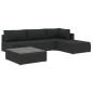 vidaXL 5-tlg. Garten-Lounge-Set mit Auflagen Poly Rattan Schwarz vidaXL 5-tlg. Garten-Lounge-Set mit Auflagen Poly Rattan Schwarz