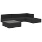 vidaXL 5-tlg. Garten-Lounge-Set mit Auflagen Poly Rattan Schwarz vidaXL 5-tlg. Garten-Lounge-Set mit Auflagen Poly Rattan Schwarz
