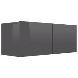 vidaXL TV-Schrank Hochglanz-Grau 80x30x30 cm Holzwerkstoff