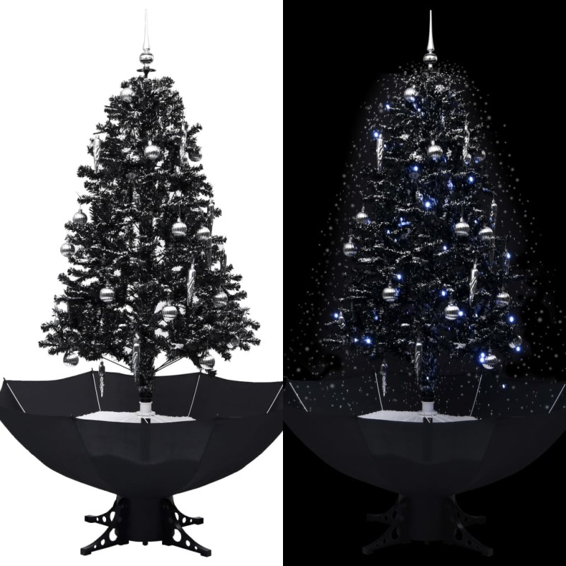 vidaXL Schneiender Weihnachtsbaum mit Schirmfuß Schwarz 170 cm PVC vidaXL Schneiender Weihnachtsbaum mit Schirmfuß Schwarz 170 cm PVC