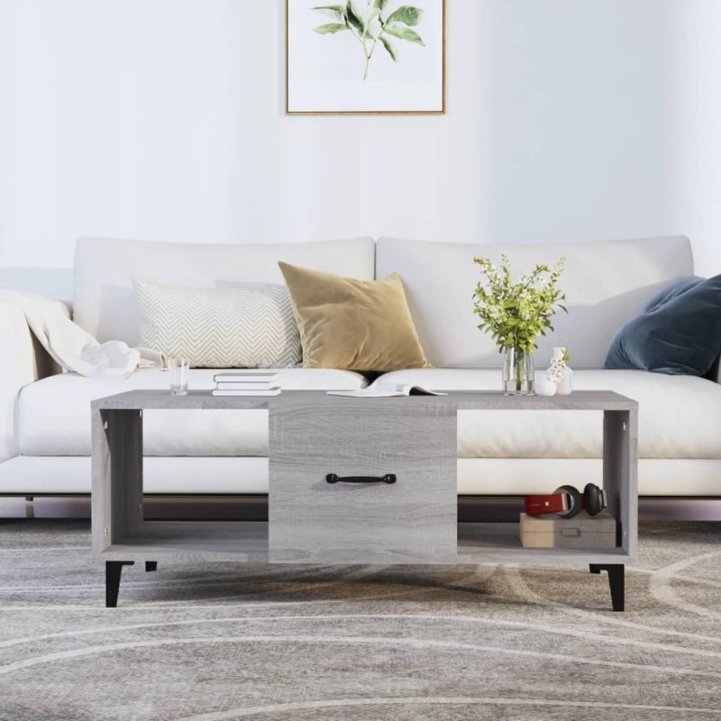 vidaXL Couchtisch Grau Sonoma 102x50x40 cm Holzwerkstoff vidaXL Couchtisch Grau Sonoma 102x50x40 cm Holzwerkstoff
