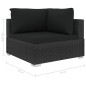 vidaXL 5-tlg. Garten-Lounge-Set mit Auflagen Poly Rattan Schwarz vidaXL 5-tlg. Garten-Lounge-Set mit Auflagen Poly Rattan Schwarz