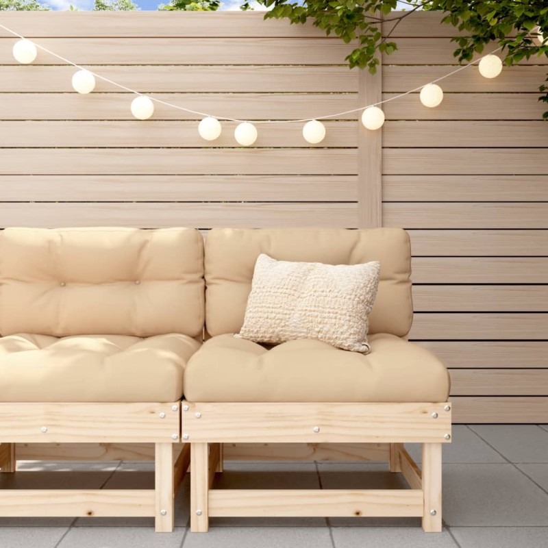 vidaXL Mittelsofa mit Kissen Massivholz Kiefer vidaXL Mittelsofa mit Kissen Massivholz Kiefer