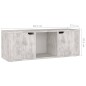 vidaXL TV-Schrank Betongrau 88,5x27,5x30,5 cm Holzwerkstoff vidaXL TV-Schrank Betongrau 88,5x27,5x30,5 cm Holzwerkstoff