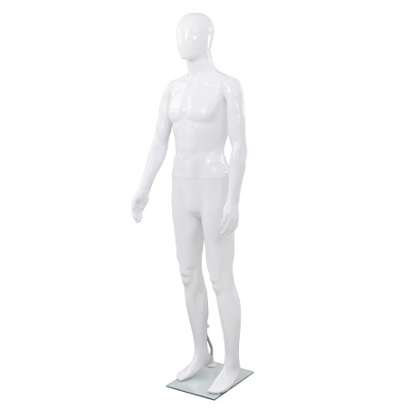 vidaXL Männliche Schaufensterpuppe mit Glassockel Weiß 185 cm 