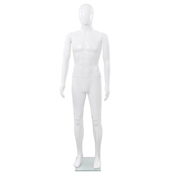 vidaXL Männliche Schaufensterpuppe mit Glassockel Weiß 185 cm 