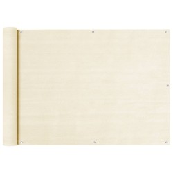 vidaXL Balkon Sichtschutz Creme 75x600 cm HDPE  