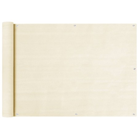 vidaXL Balkon Sichtschutz Creme 75x600 cm HDPE  