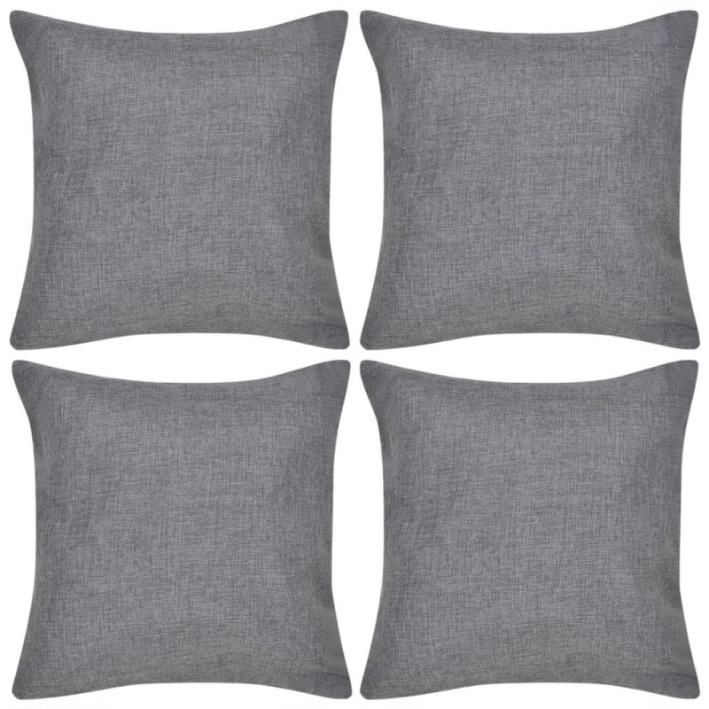 4 Kissenbezüge anthrazit Leinenoptik 40 x 40 cm 4 Kissenbezüge anthrazit Leinenoptik 40 x 40 cm